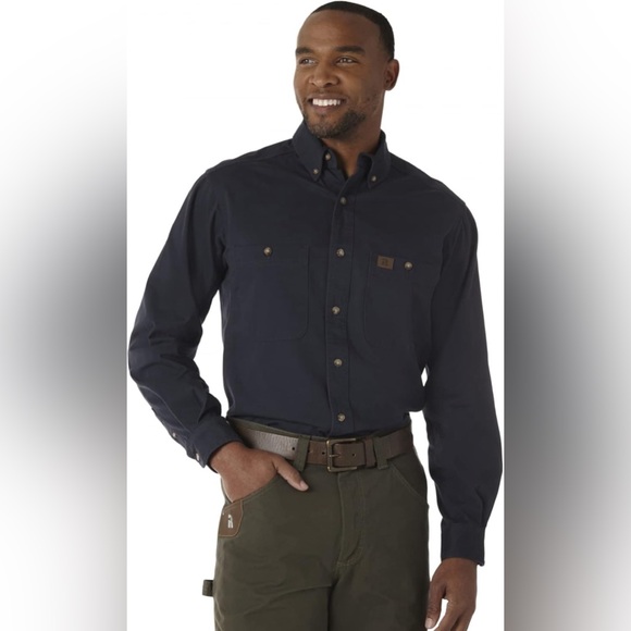 Wrangler Mens Riggs Workwear Logger Twill Long Sleeve Workshirt, 2XLT - Picture 1 of 6